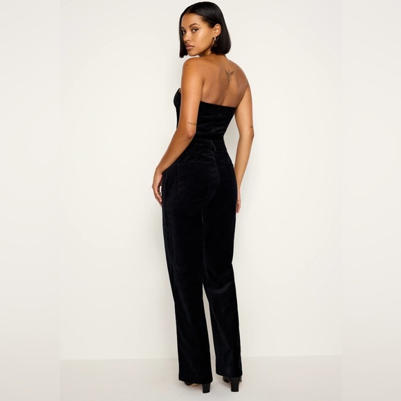 Good American Velvet Black Strapless Jumpsuit - Picture 3 of 8